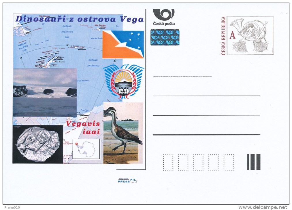 Czech Rep. / Postal Stat. (Pre2011/59) Dinosaurs From The Island Vega (4) Vegavis Iaai - Cartes Postales