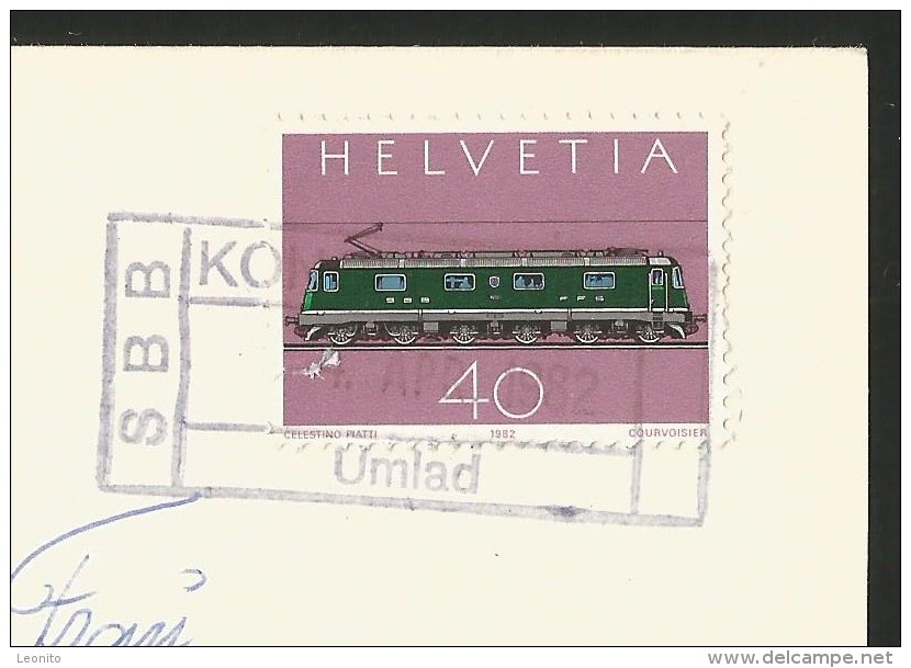 BERNER SPEICHER SBB-Bahnstempel KONOLFINGEN Umlad BE 1982 - Konolfingen