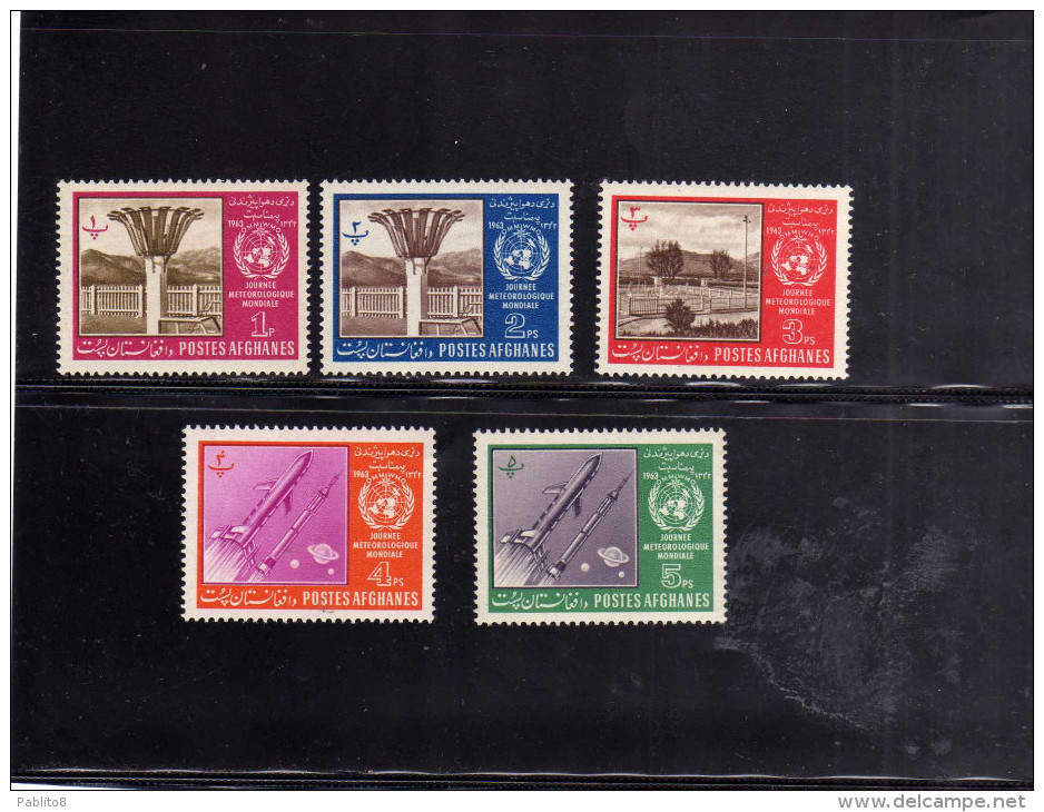 AFGHANISTAN - AFGANISTAN - AFGHAN POST 1963 UN METEOROLOGY WORLD METEROLOGICAL DAY SET OF 5 GIORNATA METEOROLOGIA MNH - Afghanistan