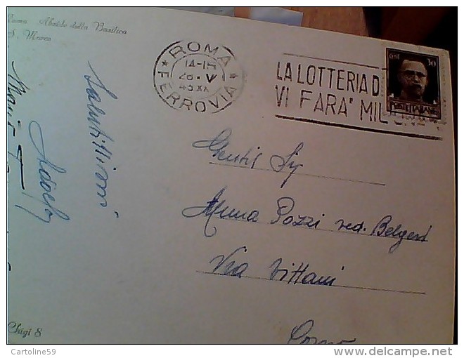 CARD ROMA ANNULLO TARGHETTA LA LOTTERIA DI MERANO VI FARA MILIONARI 1943  EO10010 - Interi Postali