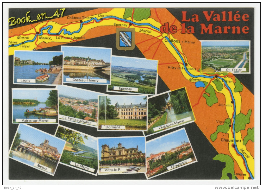 {36876} La Vallée De La Marne , Carte Et Multivues ; Lagny Epernay Vaires Sur Marne Chaumont Meaux Saint Dizier - Maps