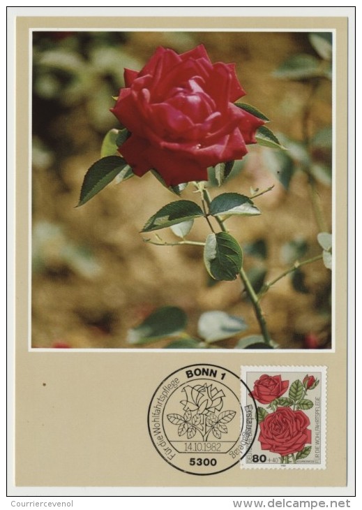 ALLEMAGNE => 4 Cartes Maximum => ROSES - 1982 - Rose