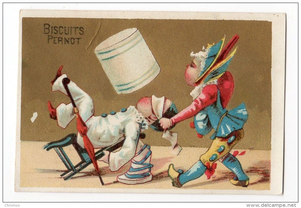 Chromo Pour Biscuits Pernot, Dijon, Genève, Pierrot, Guignol - Pernot