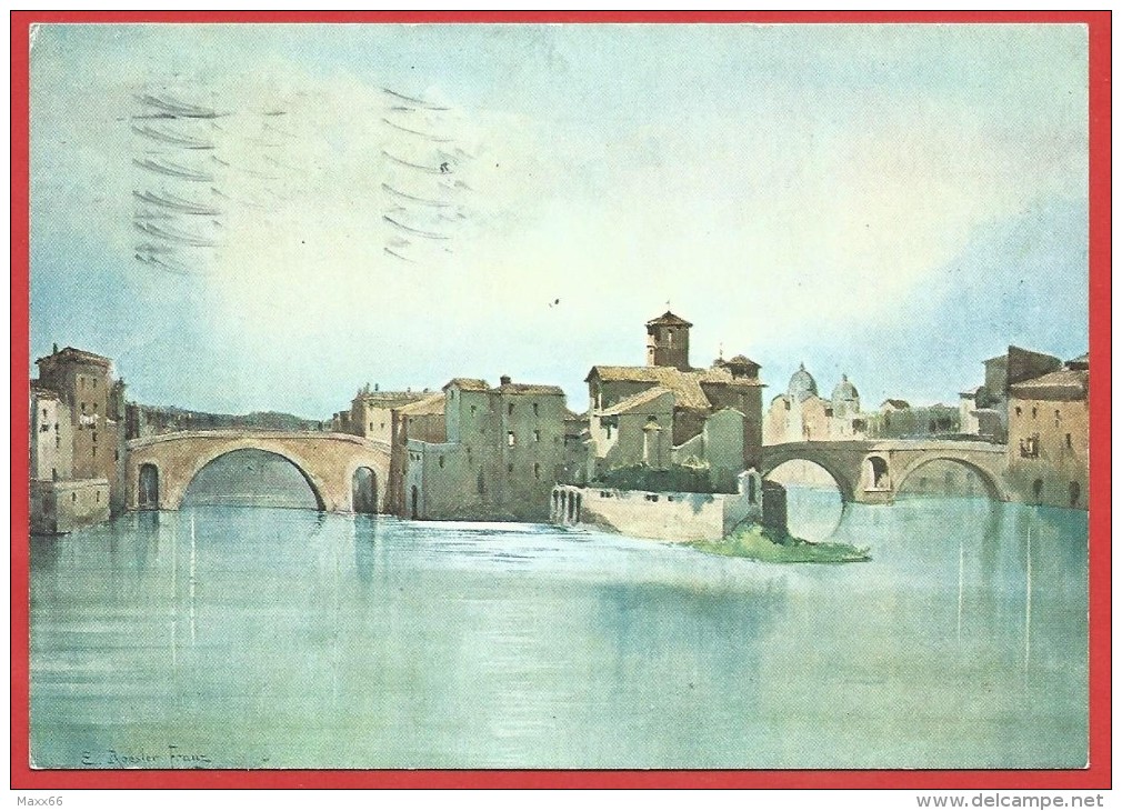 CARTOLINA VG ITALIA - ROMA SPARITA - Isola Tiberina Con I Ponti Cestio E Fabricio - 10 X 15 - ANNULLO 1974 - Bridges