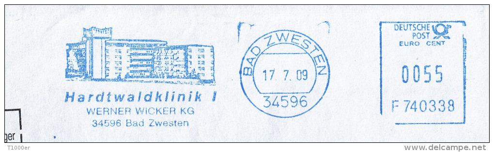 Freistempel / Meter Stamp / EMA , FRANCOTYP-POSTALIA ,EFS 3000, F740338, 34596 Bad Zwesten, Krankenhaus,Hospital,Hôpital - Maschinenstempel (EMA)