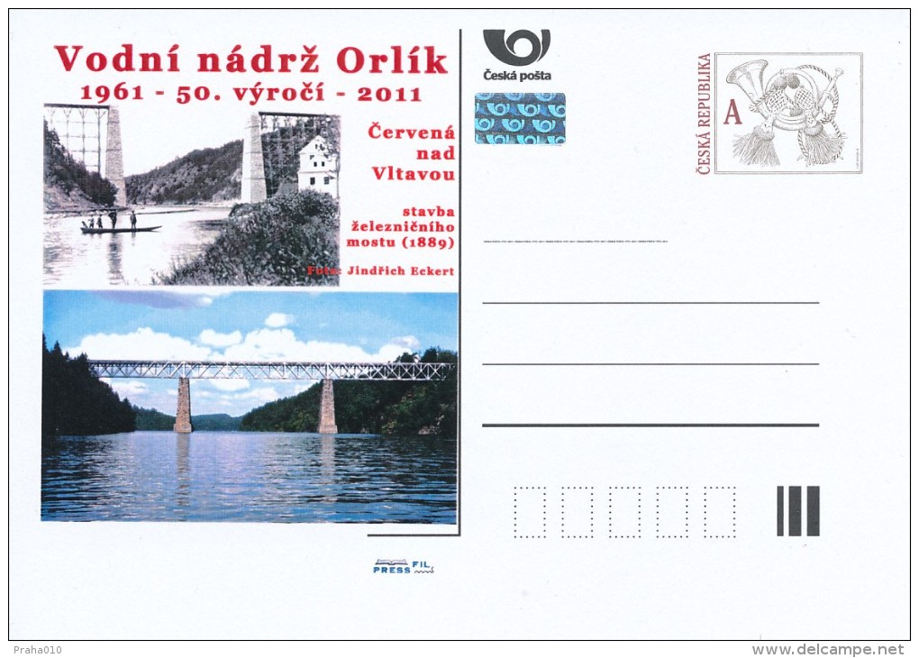 Czech Rep. / Postal Stat. (Pre2011/66) The Dam Orlik, 50th Anniversary 1961-2011 - Postcards