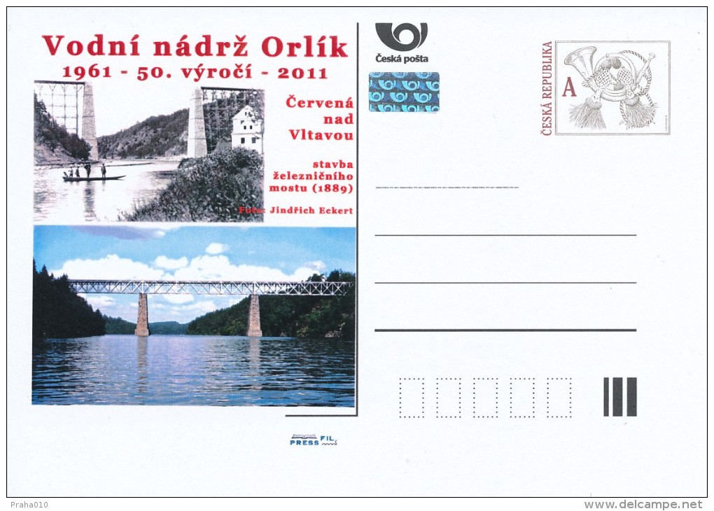 Czech Rep. / Postal Stat. (Pre2011/91) The Dam Orlik (2 Pieces), 50th Anniversary 1961-2011 - Cartes Postales