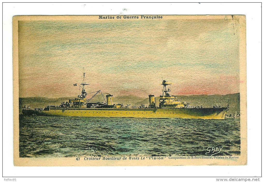 CUIRASSE L'OCEAN 1938 Sur Carte Postale - Poste Navale