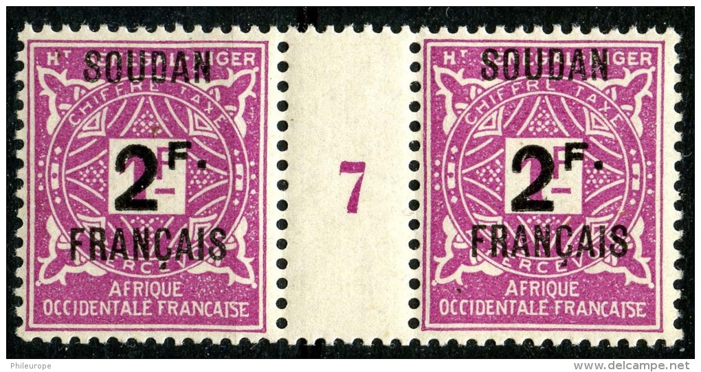 Soudan (1927) Millesime 7 Taxe N°9 ** (Luxe) - Neufs