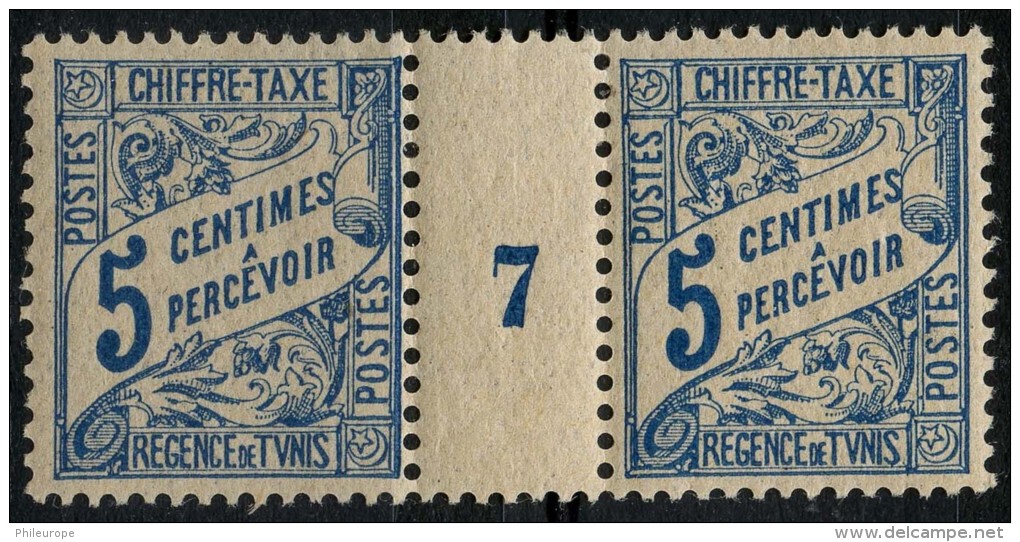 Tunisie (1900) Millesime 7 Taxe N° 28 * (charniere) - Neufs