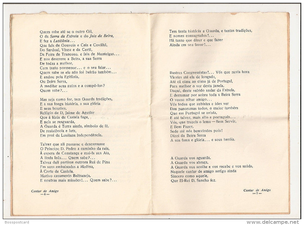 Figueira Da Foz - Cantar De Amigo (Livro Autografado Pelo Autor) - VIII Congresso Beirão, 1948. Coimbra. - Poesie