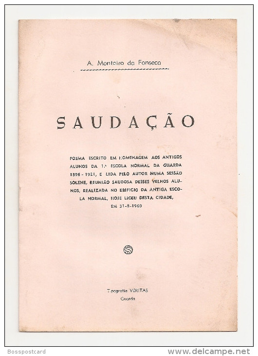 Guarda - Saudação Por A. Monteiro Da Fonseca - Poésie