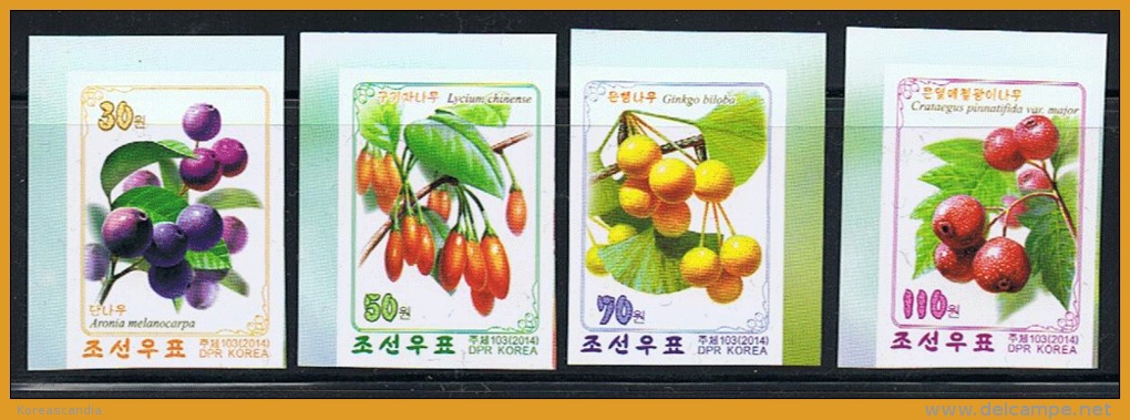 NORTH KOREA 2014 MEDICAL PLANTS STAMP SET IMPERFORATED - Plantas Medicinales