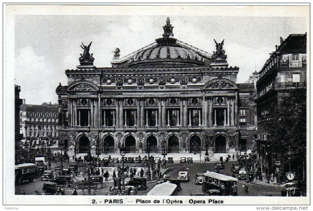 2283     Postal  Paris Plaza De La Opera  Francia - Plazas