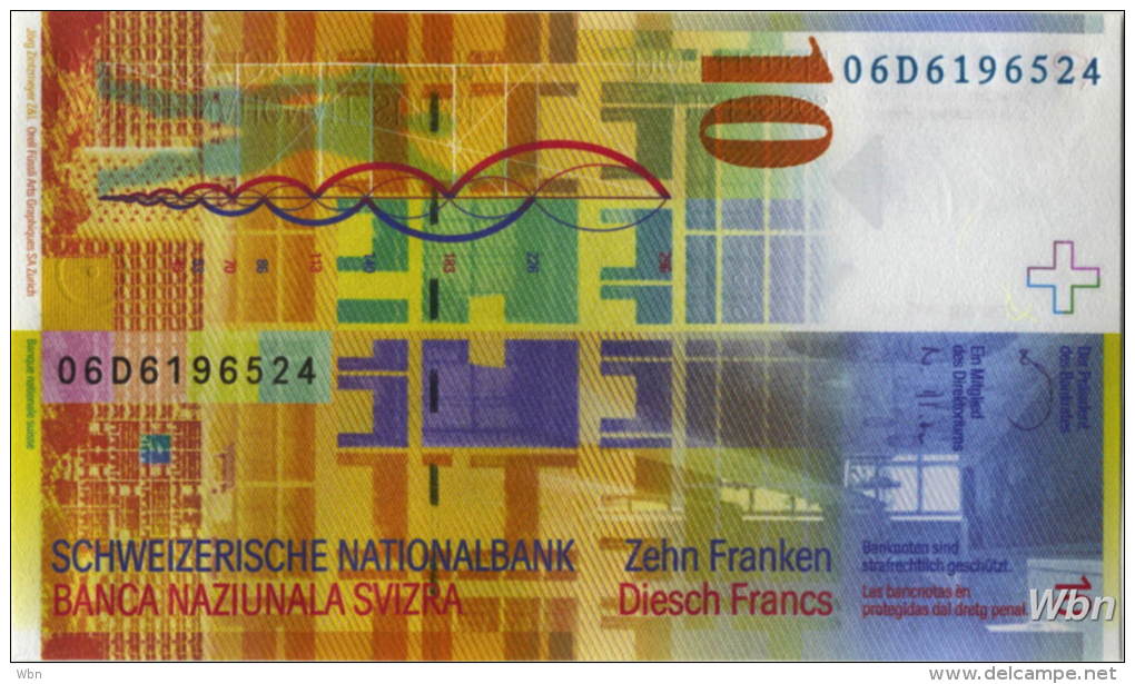 Switzerland 10 Francs (P67b) 2006 -UNC- - Suiza