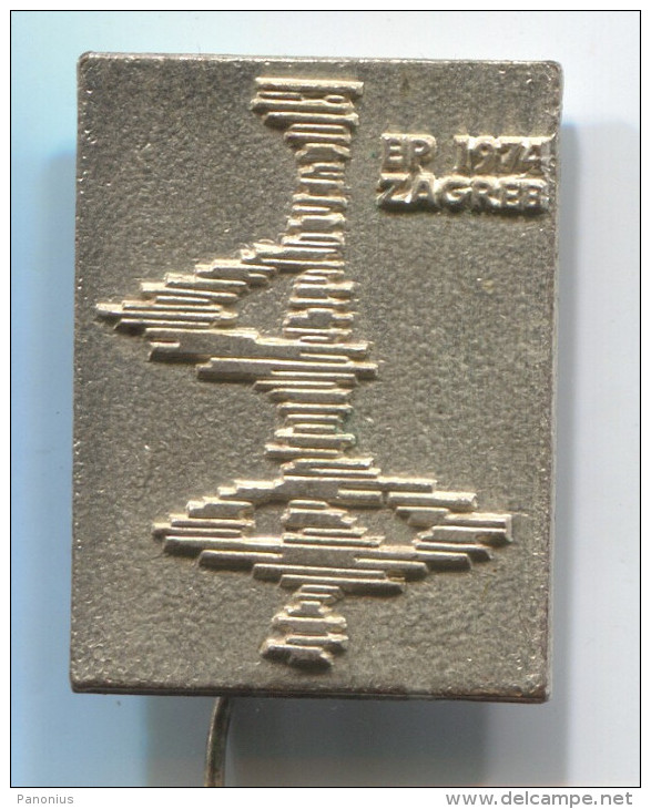 FIGURE SKATING - European Championship, 1974. Zagreb, Croatia, Metal, Pin, Badge, Dimension: 30x20mm - Patinage Artistique