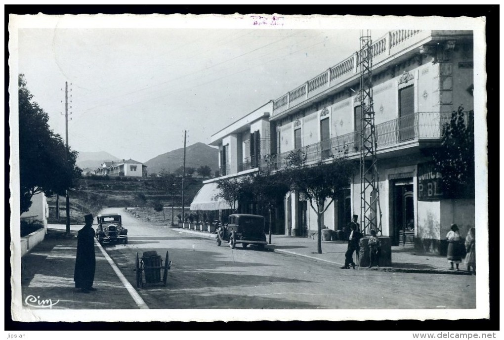 Cpa Maroc Taza Rue Giraud  Avec Cachet Marcophilie Du Maroc Commissariat Aux Prix Le Vérificateur Taza PZ7 - Autres & Non Classés