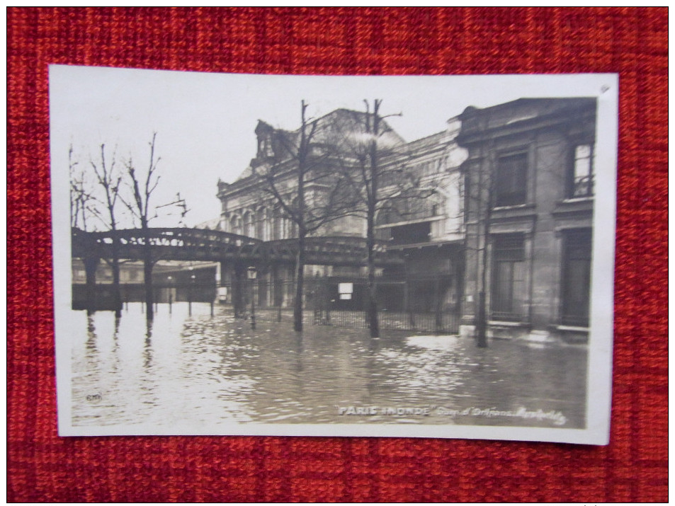 Cp Photo Paris Inondé 1910 Gare D´Orléans Austerlitz - Inondations De 1910