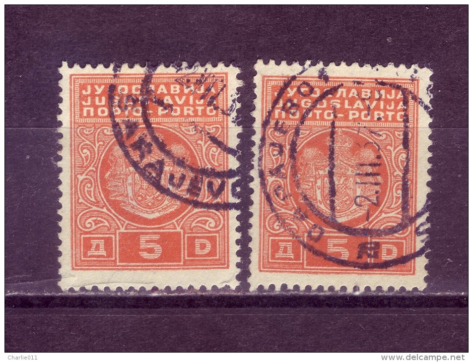 COAT OF ARMS-5 D-T II-PORTO-POSTMARK-SARAJEVO-BOSNIA AND HERZEGOVINA-YUGOSLAVIA-1931 - Timbres-taxe