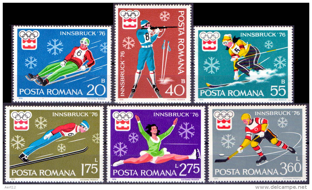 ROMANIA, 1976, Winter Olympic Games, Innsbruck, Sports, MNH (**), LPMP/Sc 901/2596-01 - Unused Stamps