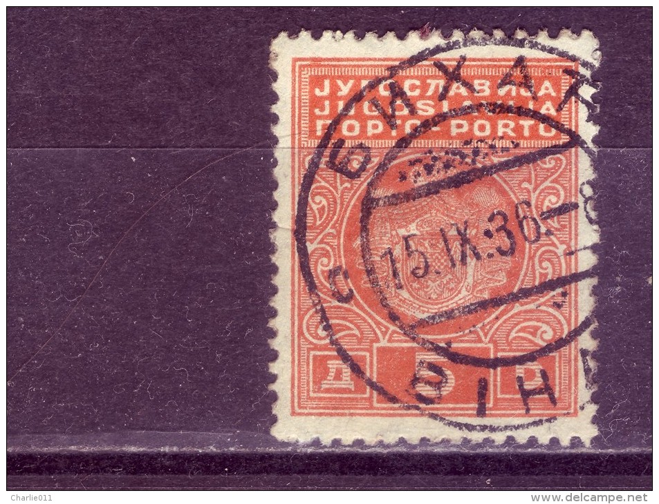 COAT OF ARMS-5 D-T II-PORTO-POSTMARK-BIHAČ-BOSNIA AND HERZEGOVINA-YUGOSLAVIA-1931 - Impuestos