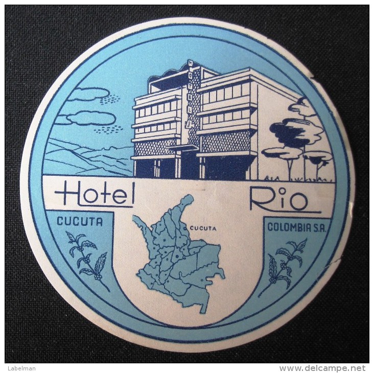 HOTEL MOTEL PENSION RESIDENCIA DEL RIO COLOMBIA TAG DECAL STICKER LUGGAGE LABEL ETIQUETTE AUFKLEBER DECAL STICKER BOGOTA - Hotel Labels