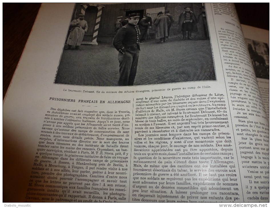 1915  GUERRE: Elève De RODIN à Rossen;VENISE;Raid à CARLSRUHE;Fabrication OBUS Au CREUSOT;Pilote Warreford Se Tue à BUC - L'Illustration