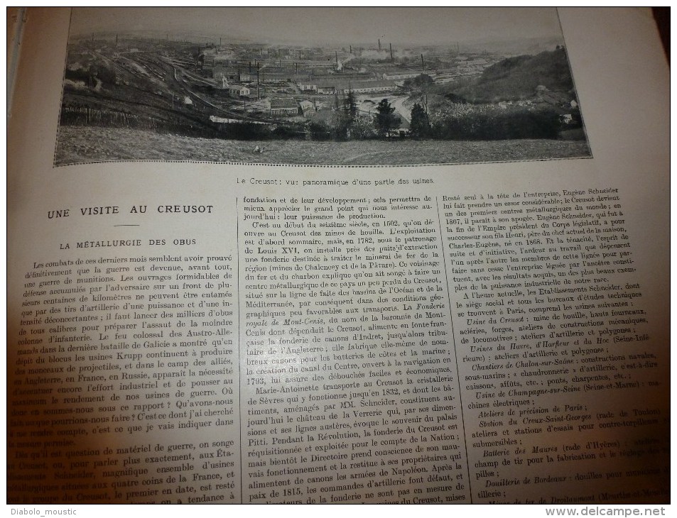 1915  GUERRE: Elève de RODIN à Rossen;VENISE;Raid à CARLSRUHE;Fabrication OBUS au CREUSOT;Pilote Warreford se tue à BUC