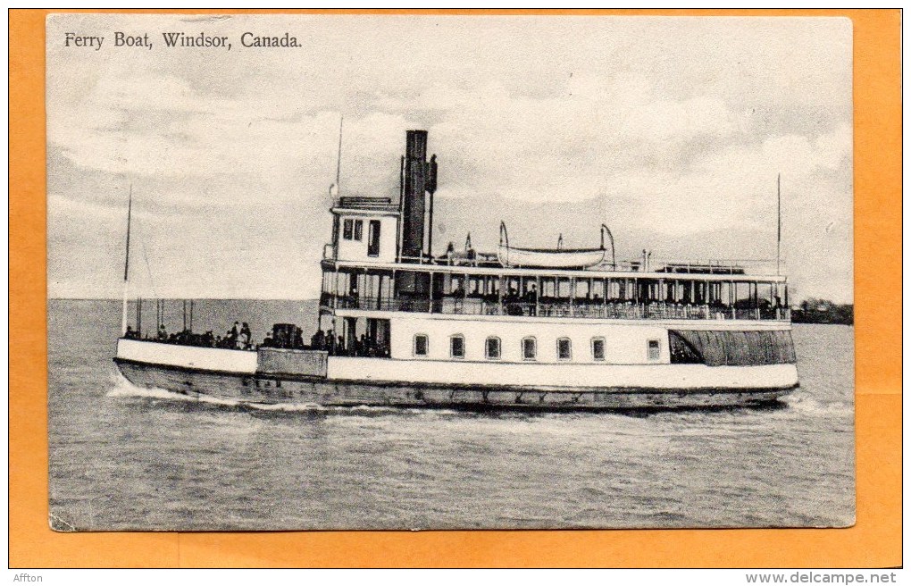 Ferry Boat Windsor 1907 Postcard - Windsor