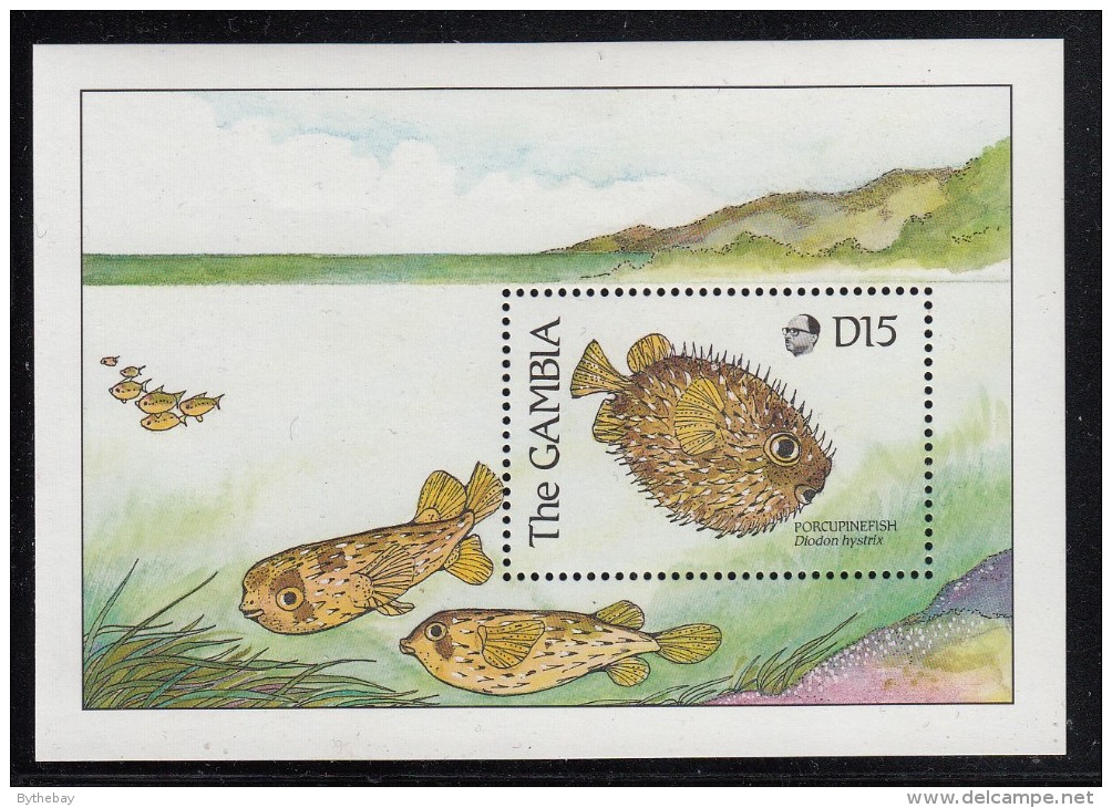 Gambia MNH Scott #895 Souvenir Sheet 15d Porcupinefish - Gambie (1965-...)