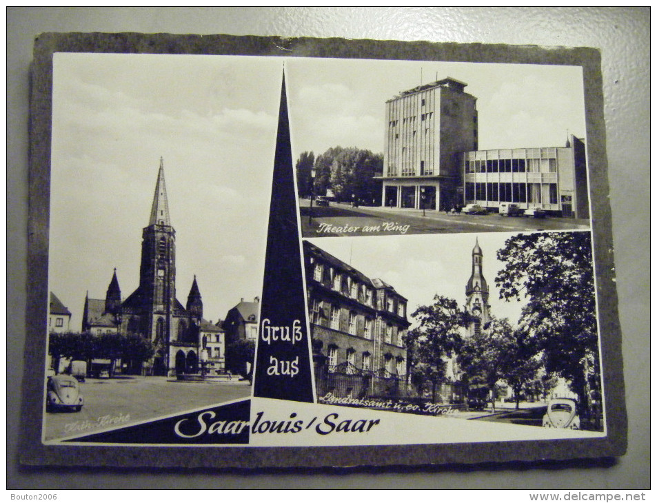 Saarlouis 1967 Katholische Kirche Theater Am Ring Evangelische Kirche - Kreis Saarlouis