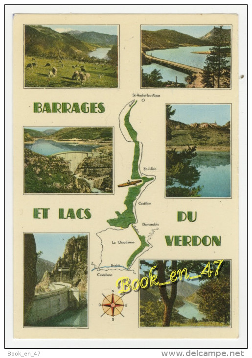 {36889} Barrages Et Lacs Du Verdon , Carte Et Multivues ; Barrages De Castillon Et De La Chaudanne - Cartes Géographiques