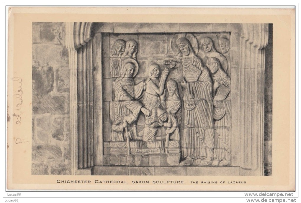 POSTCARD 1920 CA. CHICHESTER CATHEDRAL  -THE RAISING OF LAZARUS - Chichester