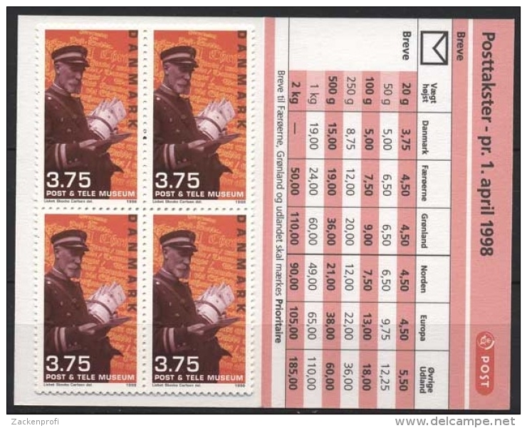 Dänemark 1998 Post- Und Telekommunikationsmuseum 1182 MH Postfrisch (D14281) - Carnets