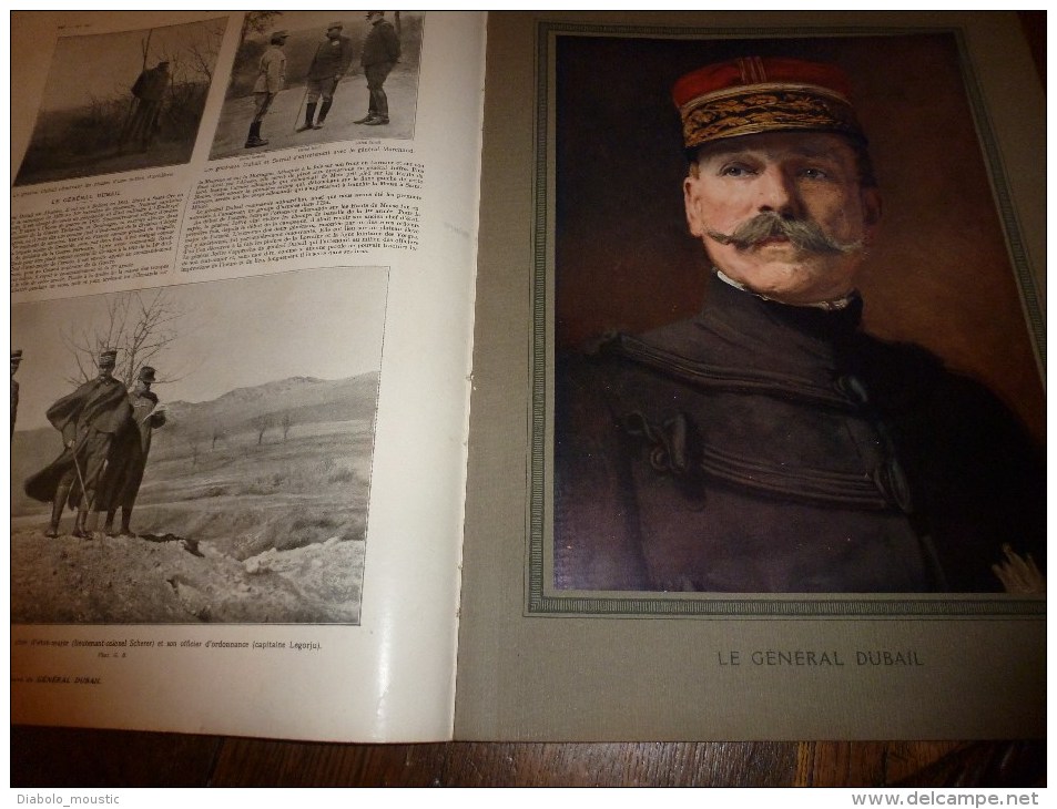 1915 GUERRE:Grande photo du général Cardona;Portrait couleur du général DUBAIL;Lorette;En SERBIE; En ITALIE; ROME...etc