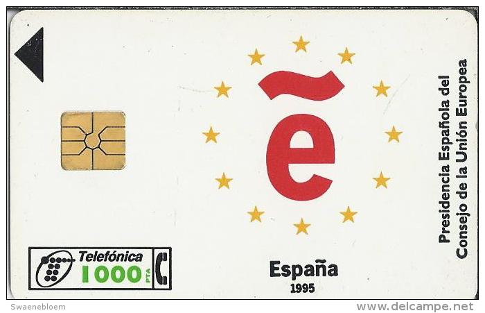 Telefoonkaart.- Spanje. Espana. Tarjeta De Espana Presidencia Espanola Del Consejo De La Union Europea. 1000 Pst. 2 Scan - Herdenkingsreclame