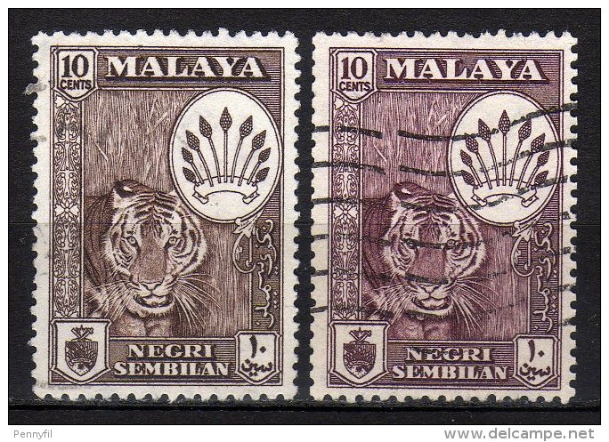 MALAYA NEGRI SEMBILAN - 1957 YT 66+66a USED - Negri Sembilan