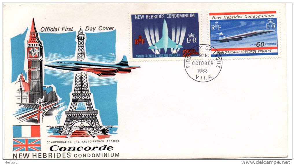 NEW HEBRIDES - Concorde FDC - Covers & Documents