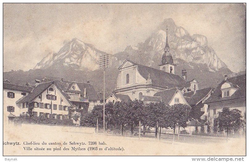 SZ11   --  SCHWYZ  ---  CHEF - LIEU DU CANTON DE SCHWYTZ, 7398 HAB.  --  1904   + PORTO MARKE - Schwytz