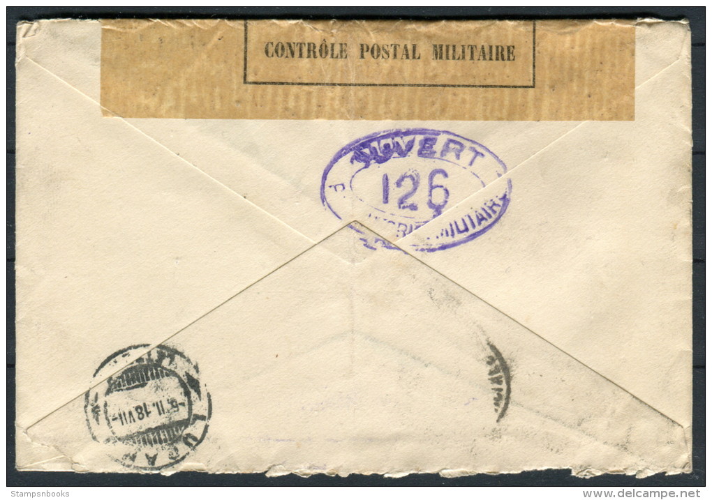 1918 France Censor Cover -  Hotel, Lugano Switzerland - Briefe U. Dokumente