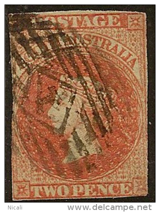 SOUTH AUSTRALIA 1856 2d Or-red QV SG 7 U #GQ151 - Used Stamps