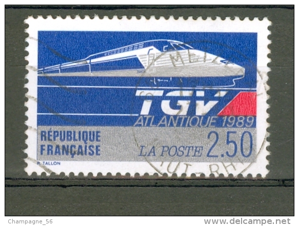 VARIÉTÉS FRANCE 1989 N° 2607  LE TGV ATLANTIQUE OBLITÉRÉ Yvert 0.50 € - Usados