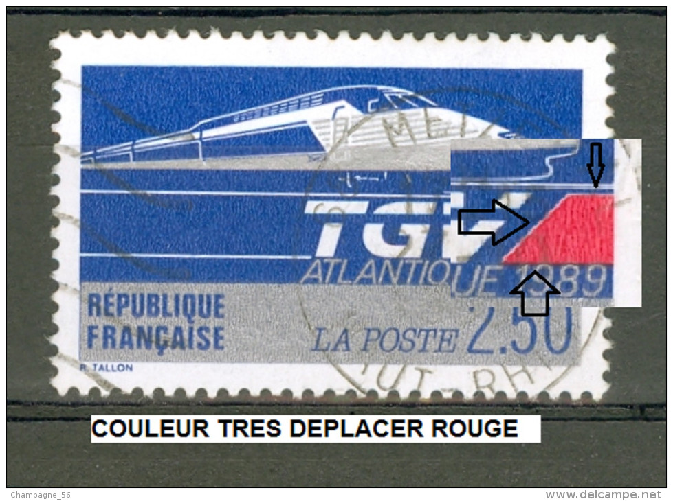 VARIÉTÉS FRANCE 1989 N° 2607  LE TGV ATLANTIQUE OBLITÉRÉ Yvert 0.50 € - Oblitérés