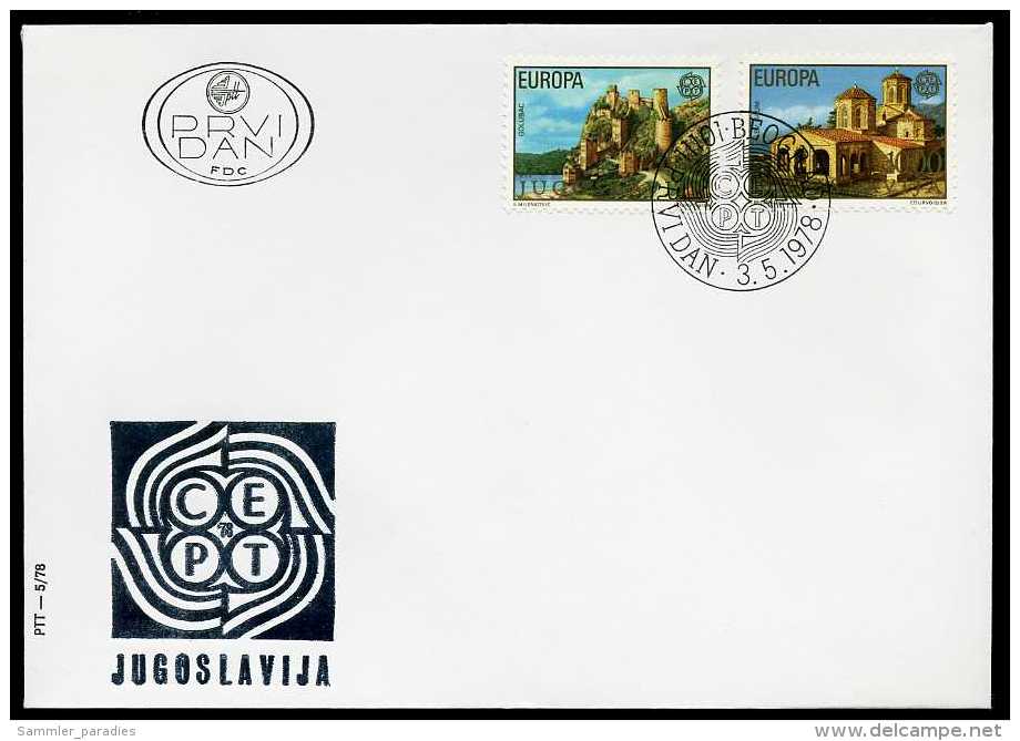 31960) Jugoslawien - Michel 1725 / 1726 - FDC - CEPT 78 - FDC