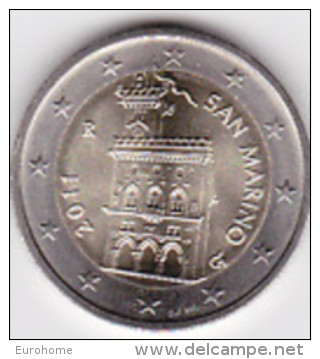 San Marino 2011    2 Euro De Gewone Munt  -  La Piece Normale UNC Uit De Rol - UNC Du Rouleaux   Zeldzaam - Extreme Rare - San Marino