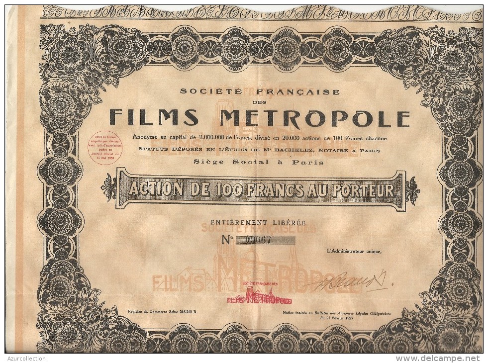 FILMS  METROPOLE - Cinéma & Theatre