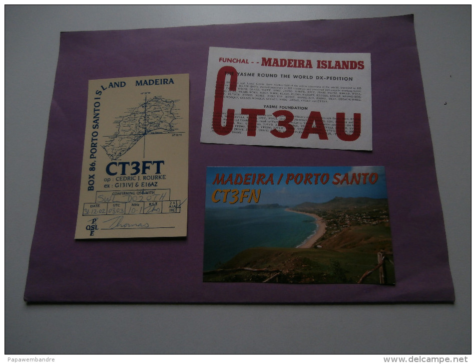 3 X QSL Madeira : CT3FN, CT3AU And CT3FT - Autres & Non Classés