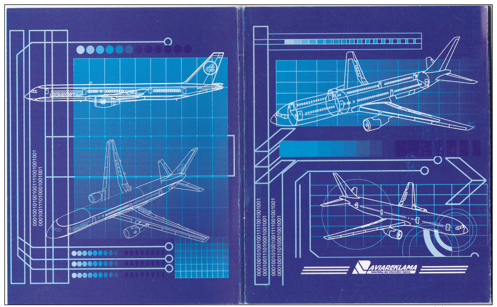 Uzbekistan Airways Folder Of 6 Airplane Cards , 70-90s - 1946-....: Ere Moderne