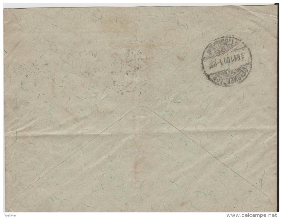 Nor019 / NORWEGEN -  Posthorn-Ausgabe 1899, 5 Öre (4 X) Nach Deutschland 1900 Ex Christiania - Storia Postale