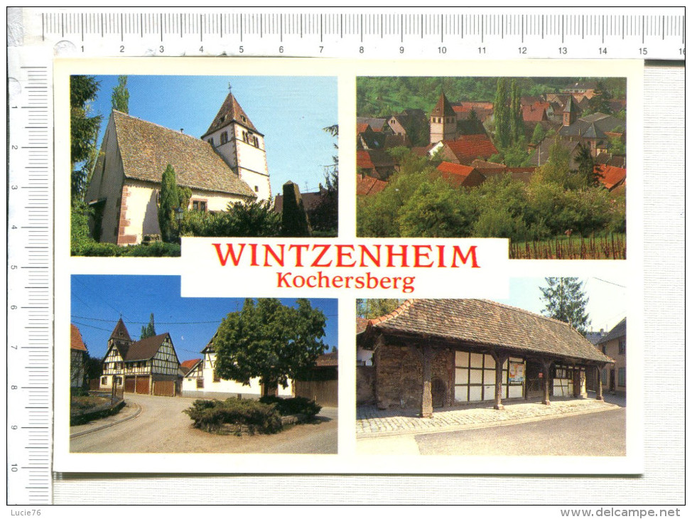 WINTZENHEIM  -  Kochersberg -  4 Vues : Eglise - Vue Générale - Place Du Tilleul  -  La Laube - Wintzenheim